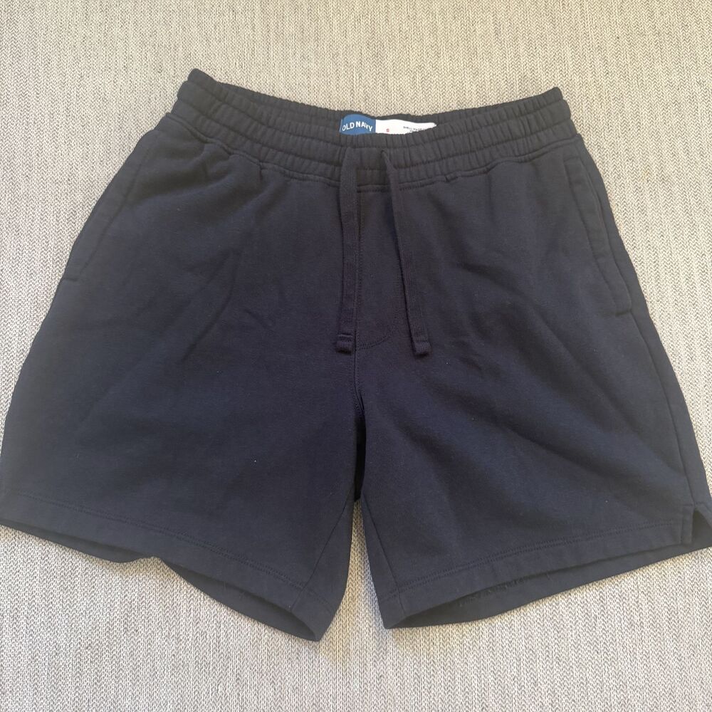 Old Navy Womens Small Black Sweat Shorts Elastic Waist Drawstring Lounge Casual